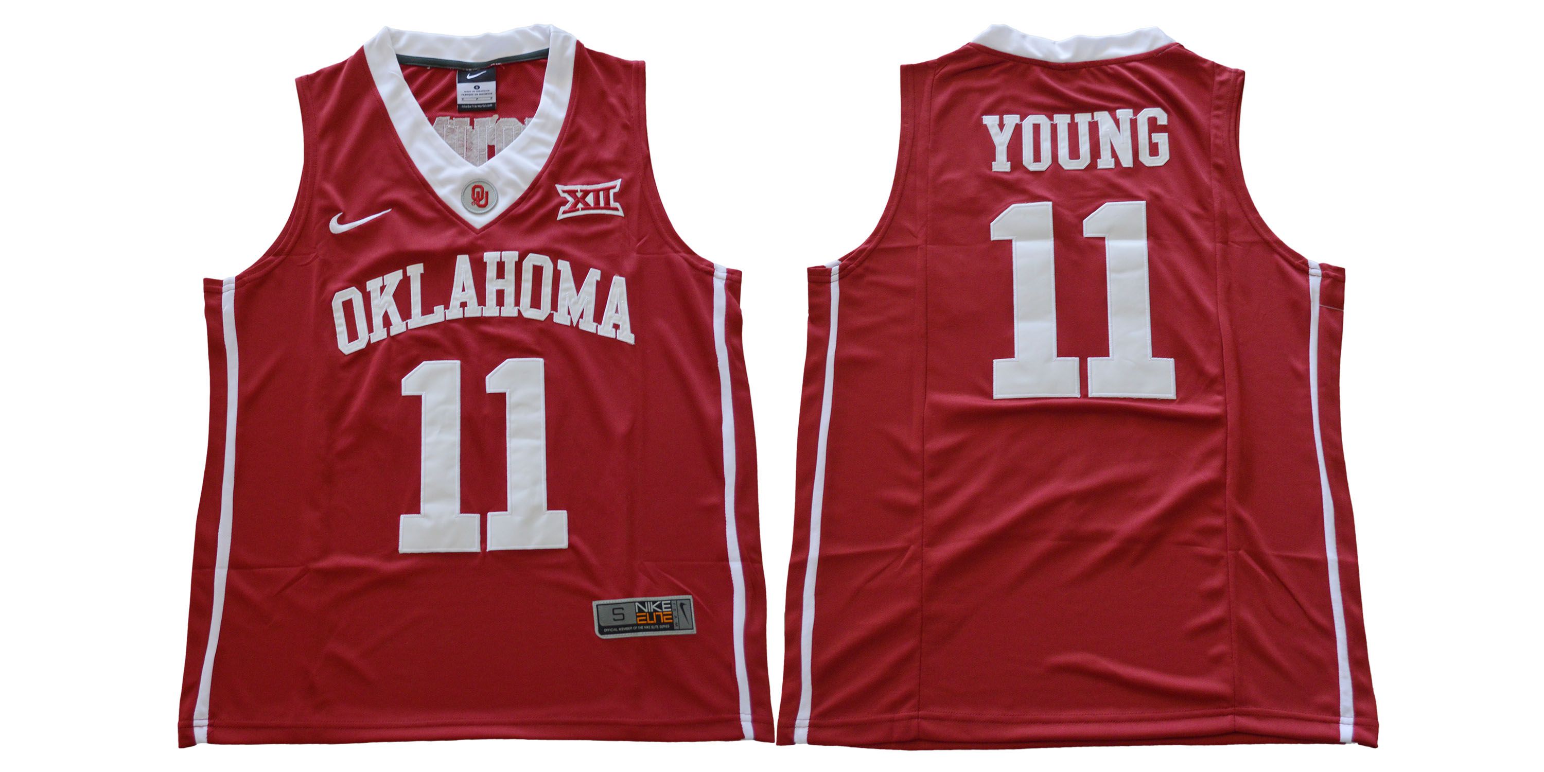 Men Oklahoma Sooners #11 Young Red Nike NCAA Jerseys